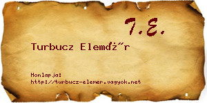 Turbucz Elemér névjegykártya