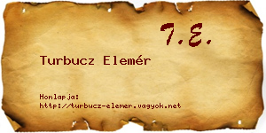 Turbucz Elemér névjegykártya